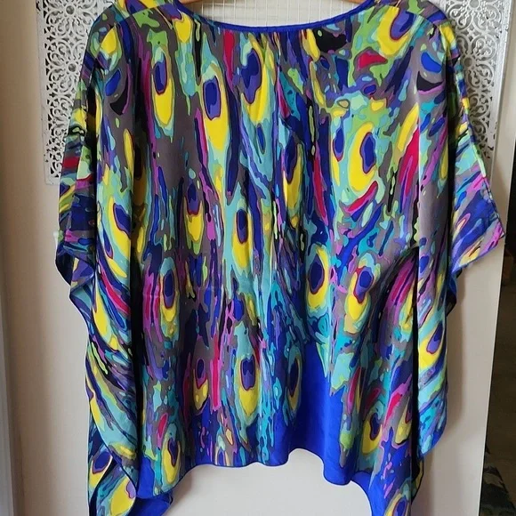 Trina Turk 100% pure silk‎ top Sz M - Picture 10 of 13